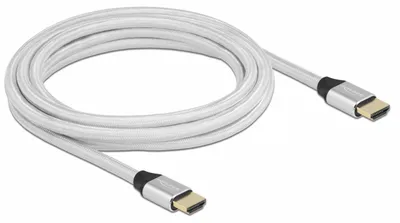 Image de Delock Ultra High Speed - HDMI-Kabel - HDMI männlich zu HDMI männlich - 3 m - Dreifachisolierung - Silber - hauchvergoldete Kontakte, unterstützt 8K 60 Hz (7680 x 4320)
