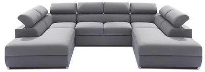 Produktbild von Design Wohnlandschaft Bettfunktion Stoff Ecksofa U-Form Sofa Couch Textil Sofas