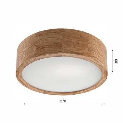 Produktbild von LED Deckenleuchte Lampe Eiche 1-flammig rund 28 cm E27 Deckenlampe Leuchte