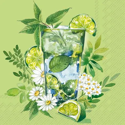 Produktbild von Servietten 25x25 cm - GREEN COCKTAIL green