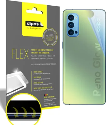 Zdjęcie produktu dla 2x folia ochronna na tylną obudowę Oppo Reno 4 Pro, 100% pokrycie ekranu, Dipos Flex