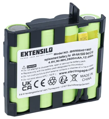 Produktbild von EXTENSILO Akku kompatibel mit Compex Mini, Mi-Fitness, Full Fitness, One, Mi-Sport, Fitness, MI-THETA 600 Medizintechnik (2300 mAh, 4,8 V, NiMH)
