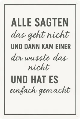 Produktbild von Blechschild AstraDesign 20x30 cm „Das geht nicht Zitat“ – Metallschild Wanddeko, Schild, Geschenkidee