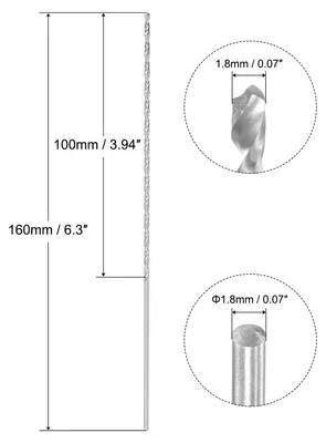 Produktbild von HSS Metallbohrer 1,8mm, Spiralbohre 160mm L?ngeUniversalbohrer fur Edelstahl und Metall