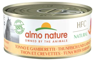 Produktbild von Almo Nature HFC Nassfutter Katzen Thunfisch Garnelen 150g 24er Pack