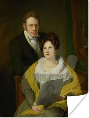 Produktbild von MuchoWow® Poster Porträt einer Dame und eines Herrn - Gemälde von Jan Willem Pieneman 120x160 cm - Wandbilder