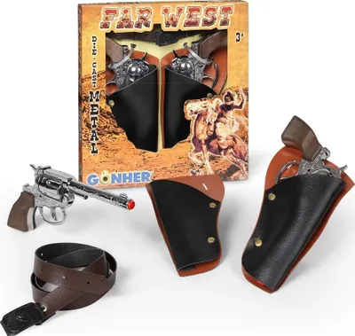Produktbild von Cowboy Set 2 Revolver und Gonher Gürtel