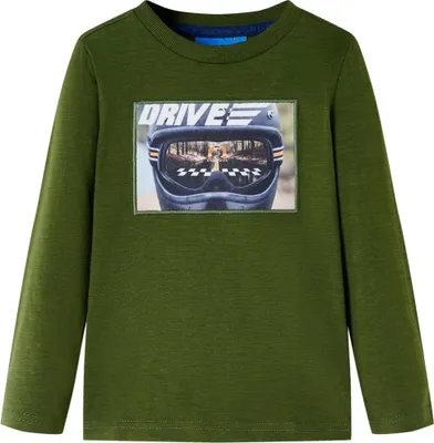 Produktbild von Kinder-Langarmshirt Dunkles Khaki 104