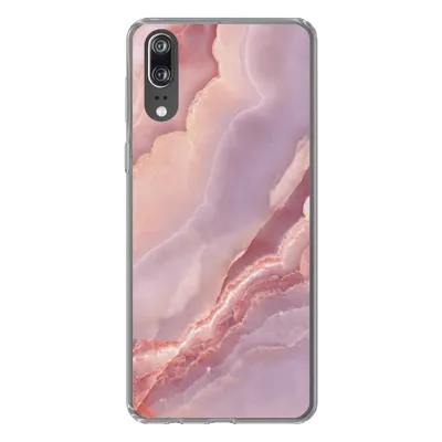 Produktbild von MuchoWow® Handyhülle Schutzhülle Hülle für Huawei P20 Naturstein - Rosa - Nahaufnahme Silikon Softcase Handy Hülle - Hardcover