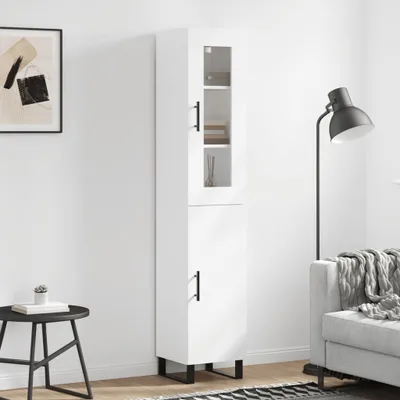 Obrázek produktu pro vidaXL Highboard White 34,5x34x180 cm výrobek z odvozeného dřeva