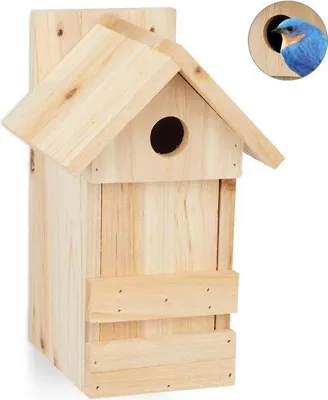 Obrázok produktu pre Drevená vtáčia búdka so špicatou strechou