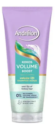 Produktbild von Andrélon Shampoo scrub - 200ml - volume boost - kokosextract & aloe vera