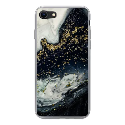 Produktbild von MuchoWow® Handyhülle Schutzhülle Hülle für iPhone 8 Marmor - Naturstein - Gold Silikon Softcase Handy Hülle - Schutzhaube