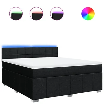 Produktbild von "2026 MODERNE"Boxspringbett Modernes/Doppelbett - Polsterbett Erwachsene/r /Kind - mit Matratze Schwarz 180x200cm Stoff - Klassische Betten NeuMöbel869227