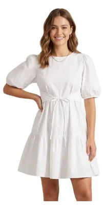 Produktbild von Zara Damen-Minikleid in Weiß mit Rückenausschnitt XS