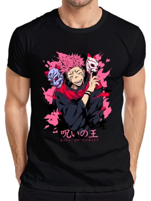 Zdjęcie produktu dla Koszulka męska Jujutsu Kaisen Sukuna King of Curses Anime Aesthetics Gift Manga, Czarny, XL