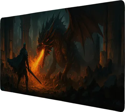 Produktbild von Drachen Ritter Kampf Schreibtischunterlage 89x40cm XXL Mauspad
