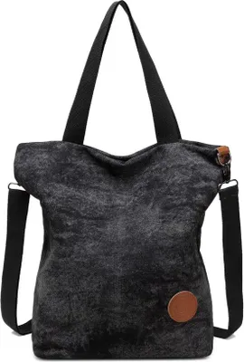 Produktbild von Famanu Handtasche Schwarz - Multifunktionale Schultertasche für Damen