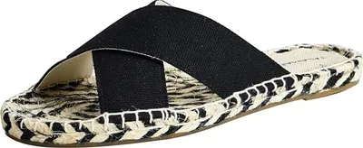 Produktbild von TALAMANTRA Damen Espadrilles Flip Flops Schwarz Größe 40