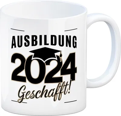 Produktbild von Ausbildung 2024 Geschafft Kaffeebecher mit Doktorhut