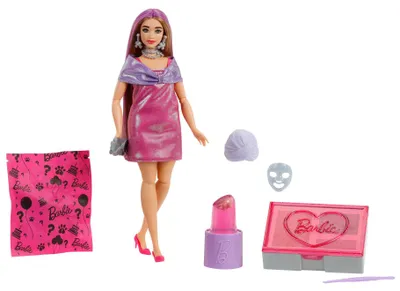 Produktbild von Barbie Party Unboxed Barbie Glam Party Serie - pinke Puppe