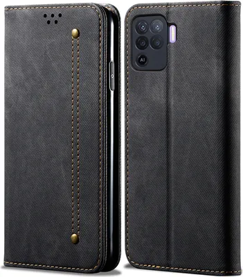 Image de OPPO A94 4G Housse, Portefeuille en cuir Flip Bookstyle Housse de protection avec fonction stand pour OPPO A94 4G Noir