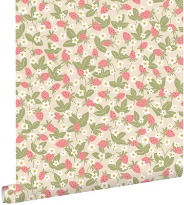 Immagine prodotto di ESTAhome carta da parati fragole verde chiaro e rosa 50 x 900 cm