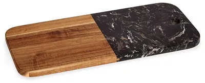Produktbild von Servierbrett, Marmor und Holz, 38 x 18 cm
