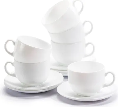 Obrázok produktu pre Luminarc Diwali šálka na kávu s podšálkou, opálové sklo, biela, 12 kusov (1 sada)
