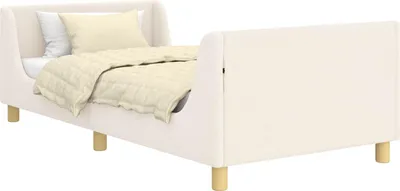 Obrázek produktu pro vidaXL Dětská postel s čelem, krémová, 90 x 190 cm, bouclé