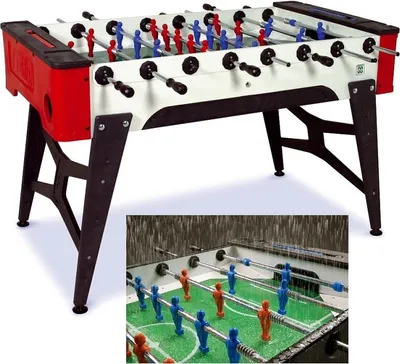 Produktbild von Norditalia Outdoor Tischfußball Kickertisch "Storm" F-1 schwarz / rot / weiß Profistangen (PR)
