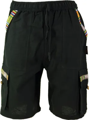 Produktbild von Ethno Yogashorts im Goastyle - Schwarz, Herren, Baumwolle, Größe: S
