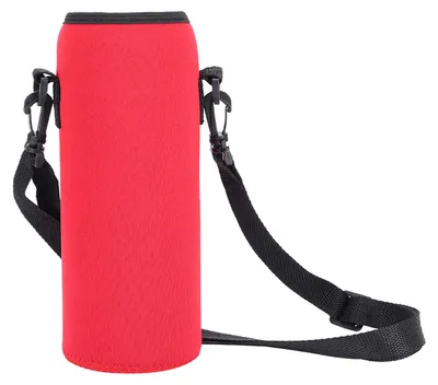 Produktbild von Outdoor 1000 ml Wasserflasche, isolierte Hülle, Neopren-Tragetasche, Tasche mit Riemen, Rot