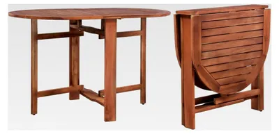Produktbild von Gartentisch 120x70x74 cm aus massivem Akazienholz, Beistelltisch für Balkon und Loungemöbel