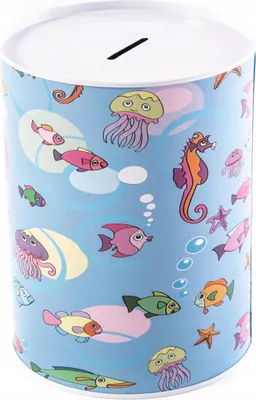 Produktbild von Spardose Fische Metall Sparbüchse 15x13cm - Einwegdose Ozean & Unterwasser