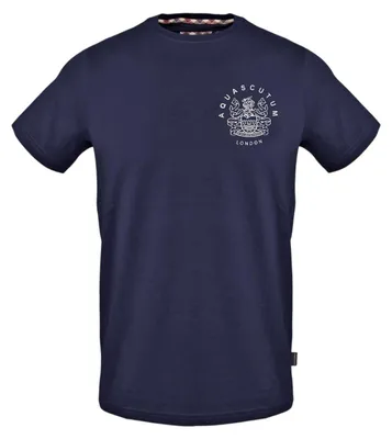 Produktbild von Aquascutum - T-Shirt für Herren, Rundhalsausschnitt, Jersey GT22727 (XL) (Marine)