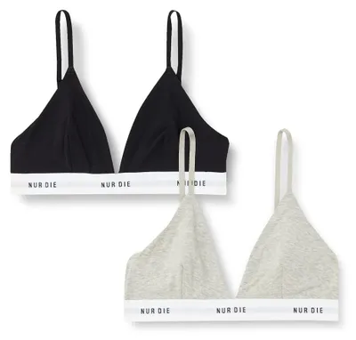 Produktbild von Nur Die 2er Pack Soft BH sportlich ohne Bügel bügelloser BH Triangel Bra Bustier