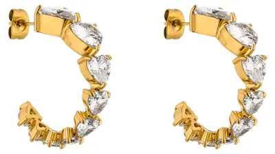 Produktbild von Purelei Evermore Creolen – Elegante Ohrhänger mit herzförmigen Zirkonia-Steinen