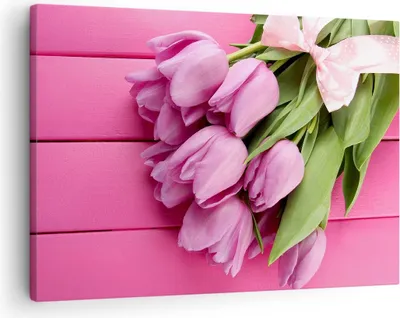Produktbild von Bild auf Leinwand - Leinwandbild - Tulpen Blumenstrauß Garten - 70x50cm - Wand Bild - Wanddeko - Leinwanddruck - Bilder - Kunstdruck - Wanddekoration - Leinwand bilder - Wandkunst - AA70x50-2722