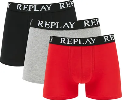 Immagine prodotto di Replay - Boxer Basic Cuff Logo 3 Pack - Intimo Uomo