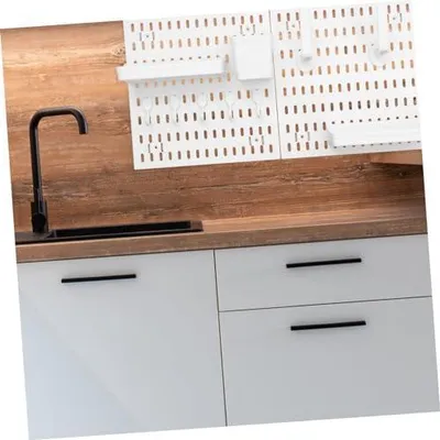 Produktbild von Stecktafel-wand-organizer Mit Haken Ohne Bohren Für Küche Bad Ablage Zur Wandmontage Aus Robustem Kunststoff Schwarz