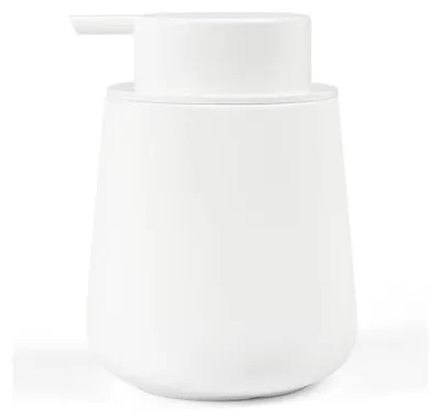 Immagine prodotto di Distributore di sapone liquido in Vetroceramica, bianco opaco, capacità 350 ml, per cucina e bagno