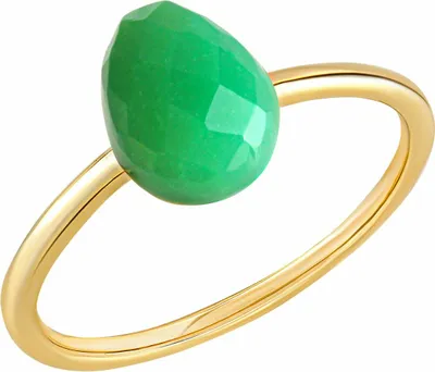 Produktbild von Jamelli Ring Silber 925 vergoldet mit echtem Chrysopras 8x6mm