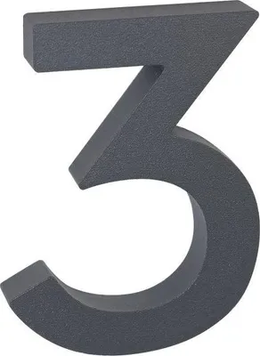 Obrázek produktu pro Hliníkové číslo "3" v „3D“ provedení RN.100LV.3.AL.AM