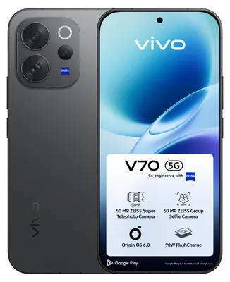 Produktbild von VIVO V70, 16,7 cm (6.59"), 8 GB, 256 GB, 50 MP, Android 16.0, Schwarz
