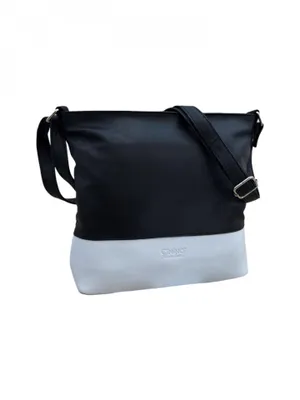 Produktbild von C6014 Cinino Umhängetasche Ledertasche Schwarz/Weiß