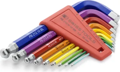 Immagine prodotto di PB Swiss Tools Set di cacciaviti angolari esagonali, con testa sferica, verniciati a polvere, 9 pezzi