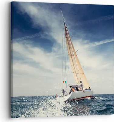 Produktbild von Bild auf Leinwand - Leinwandbild - Segeln Yacht Reise - 30x30cm - Wand Bild - Wanddeko - Wandbilder - Leinwanddruck - Bilder - Kunstdruck - Wanddekoration - Leinwand bilder - Wandkunst - AC30x30-2797