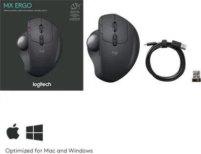 Immagine prodotto di Logitech MX ERGO - Trackball - ottico - 8 pulsanti - senza fili - Bluetooth, 2,4 GHz