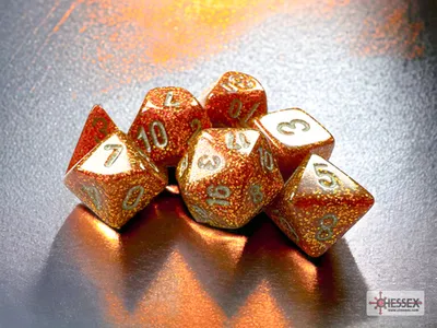 Produktbild von Chessex - Glitter - Mini 7-Die Set - Gold/Silver